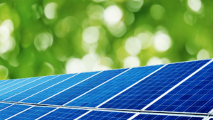 solar panels against green background