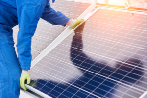 contractor installing new solar panels