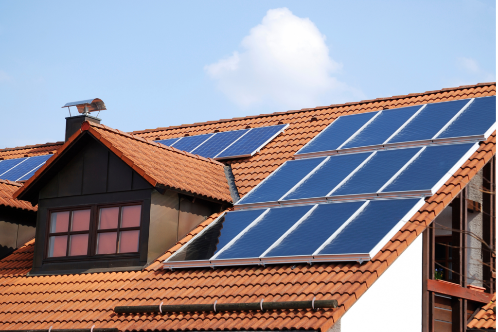 Solar panels on NJ roof.