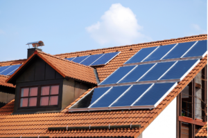 Solar panels on NJ roof.